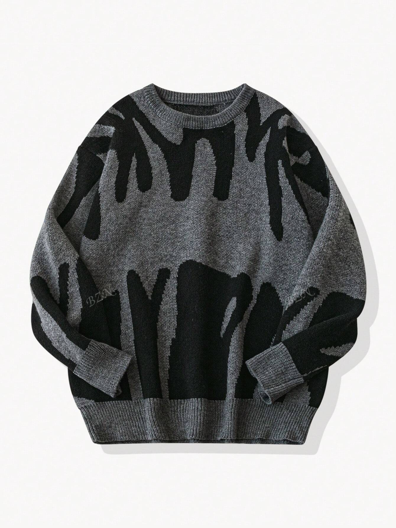 Eliasz | Heren trui met abstract geometrisch patroon – Modern gebreid, casual en stijlvol