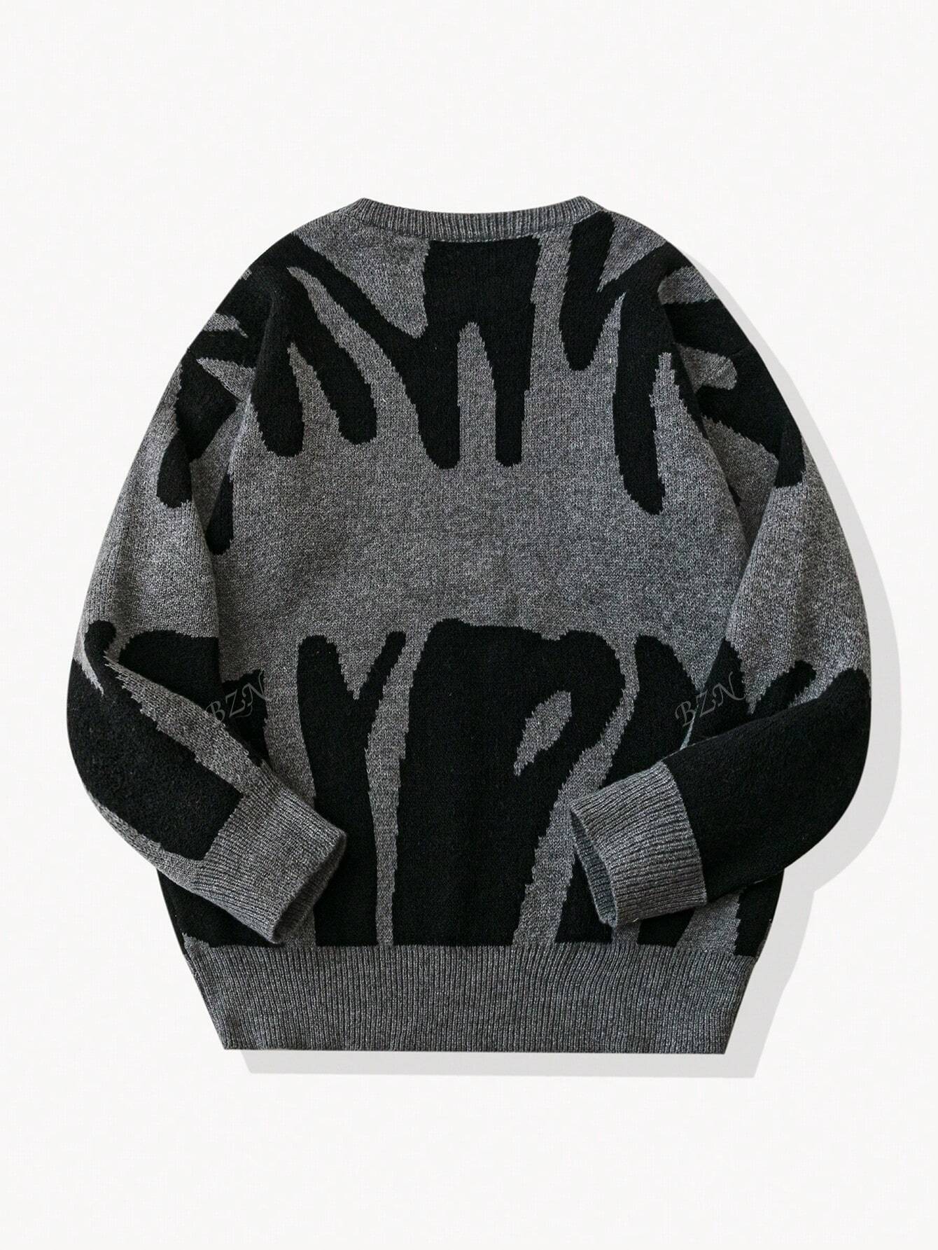 Eliasz | Heren trui met abstract geometrisch patroon – Modern gebreid, casual en stijlvol