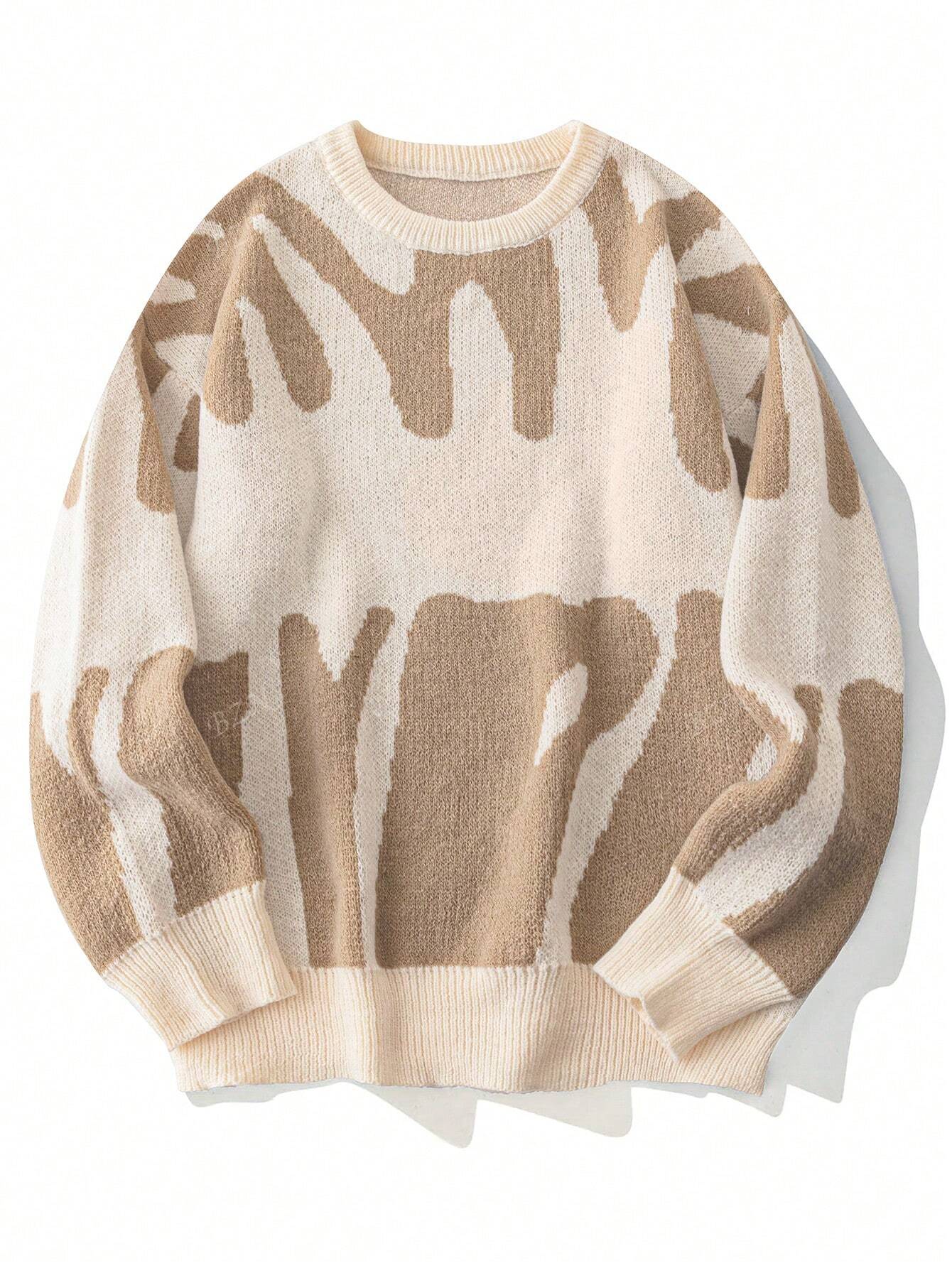 Eliasz | Heren trui met abstract geometrisch patroon – Modern gebreid, casual en stijlvol