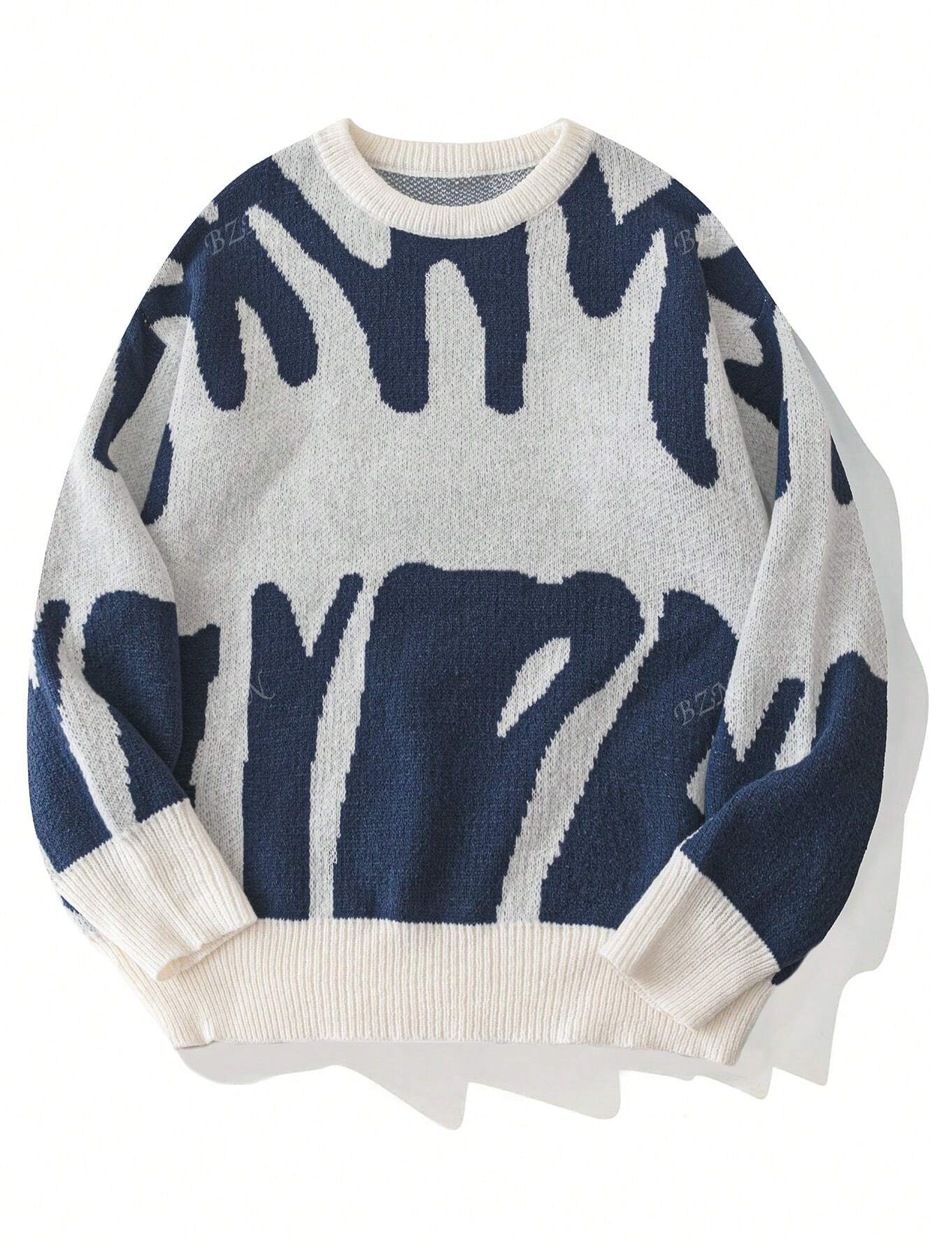 Eliasz | Heren trui met abstract geometrisch patroon – Modern gebreid, casual en stijlvol