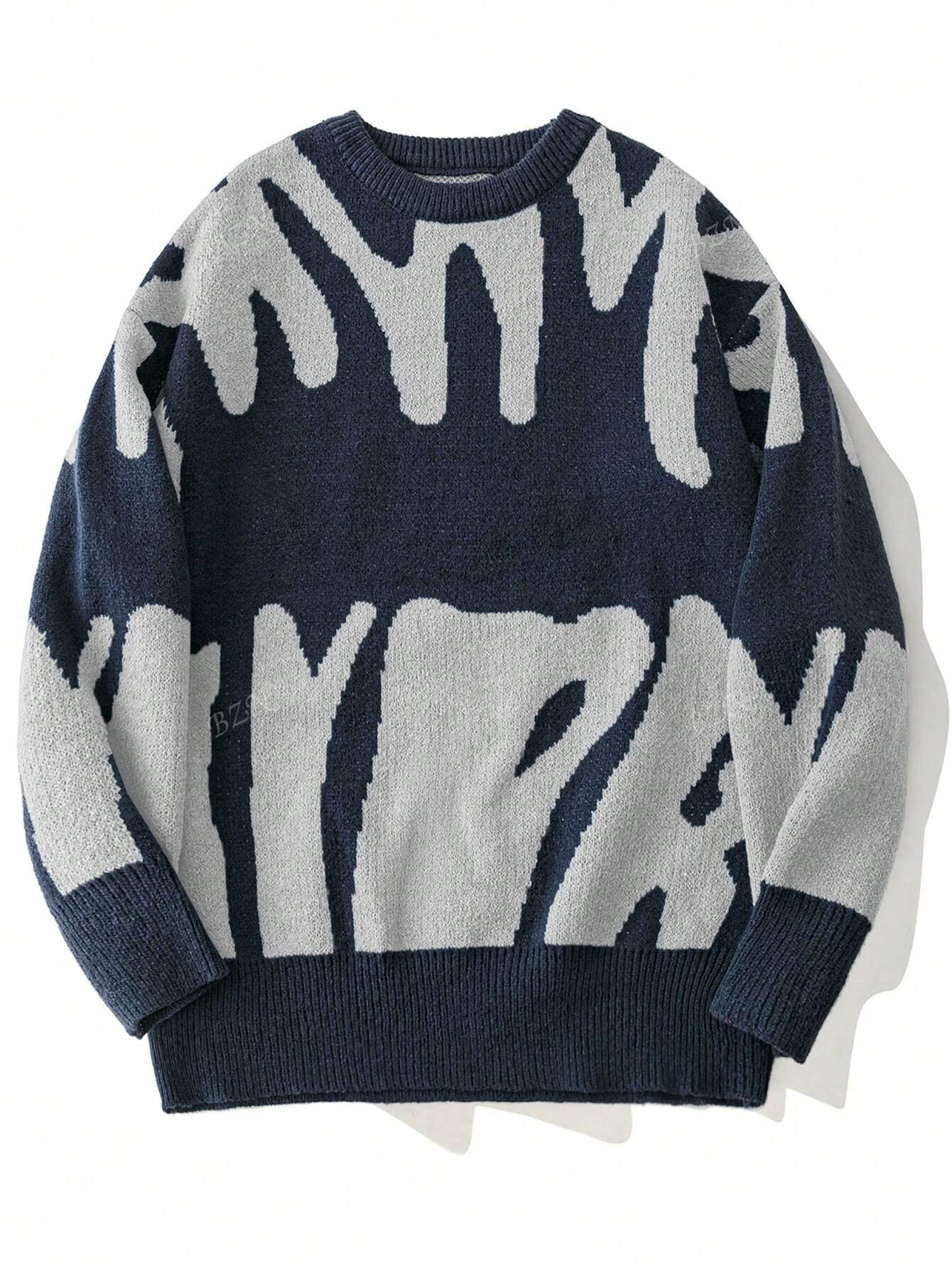 Eliasz | Heren trui met abstract geometrisch patroon – Modern gebreid, casual en stijlvol