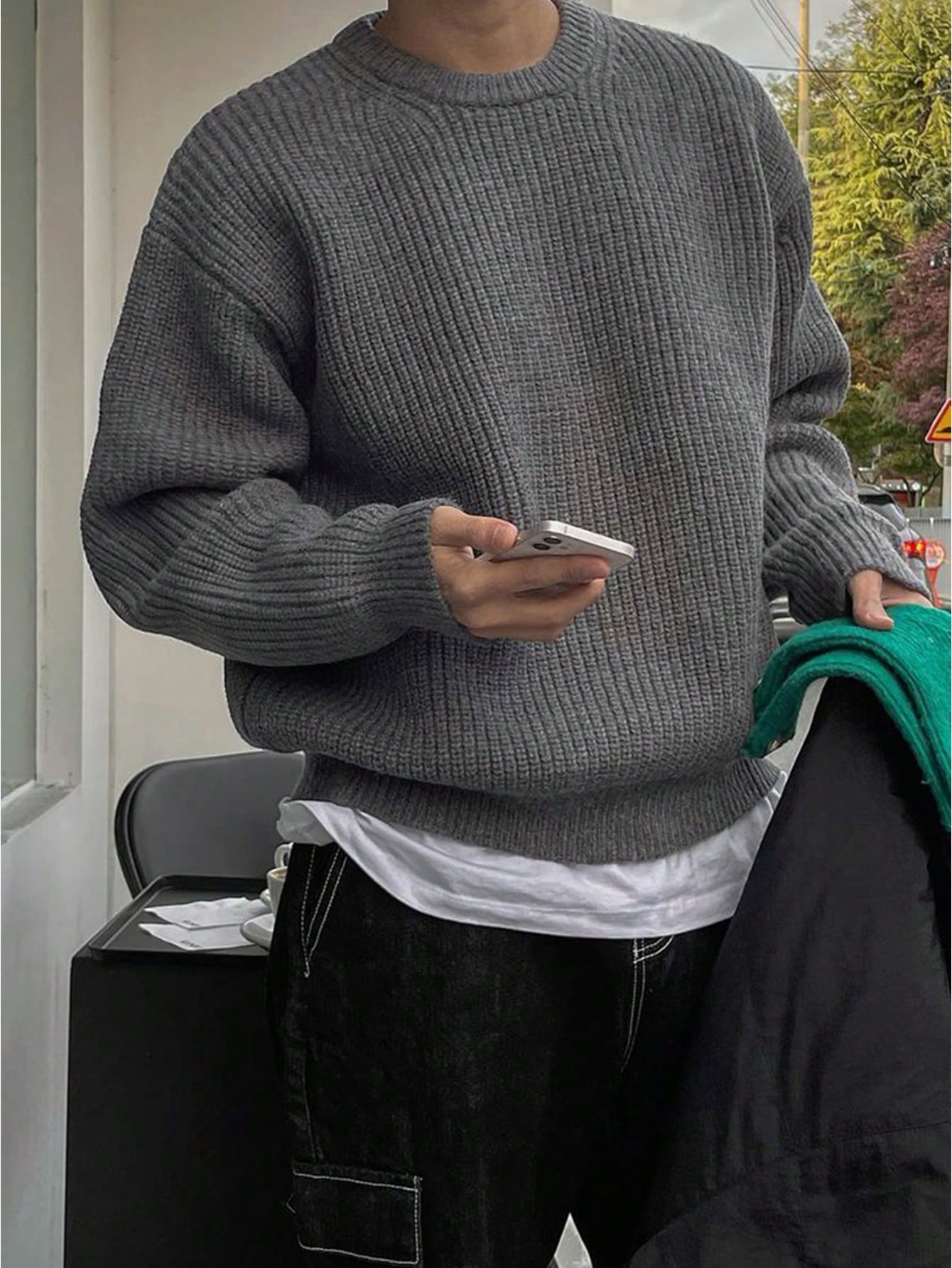 Torleif | Heren trui met losse pasvorm en pointelle-breisel – Casual pullover, trendy herfst- en winterbreiwerk