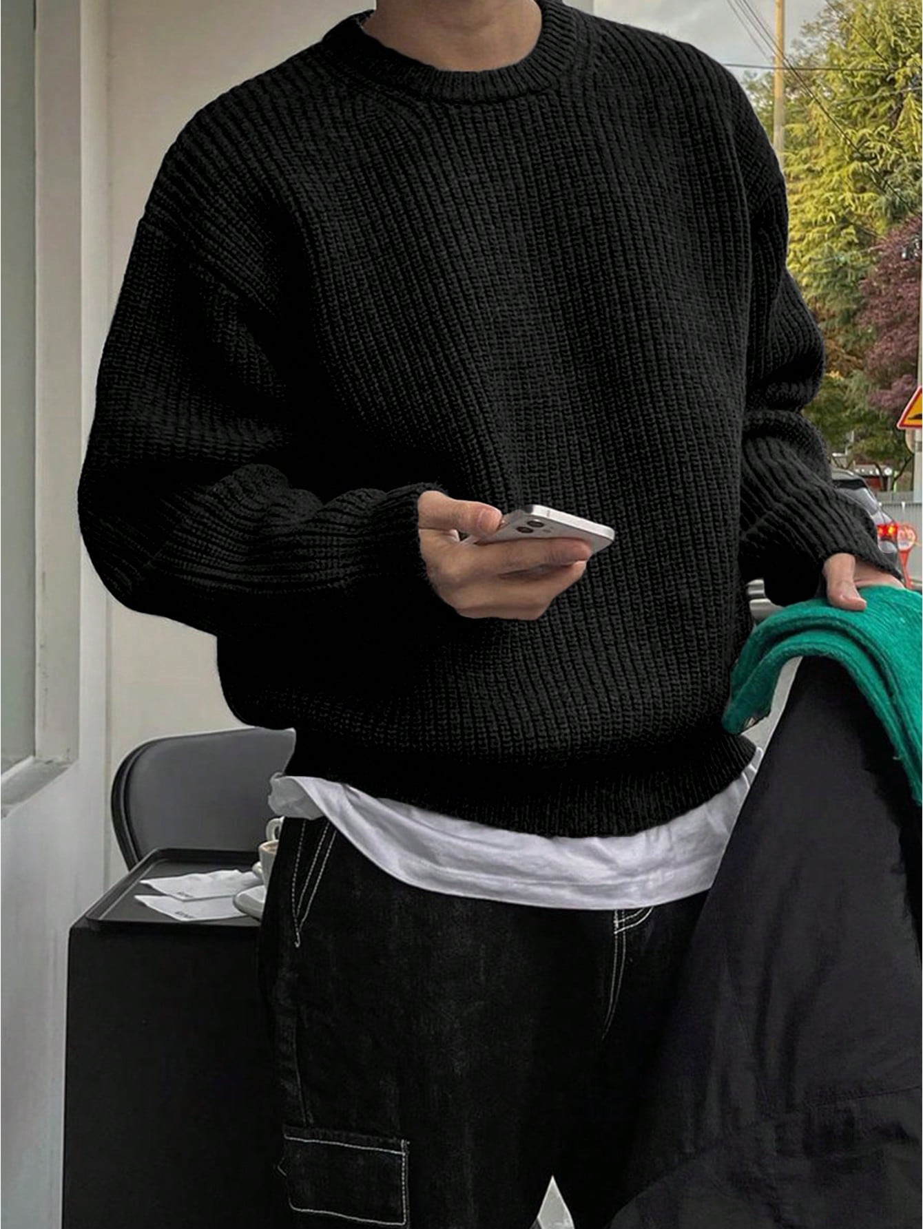 Torleif | Heren trui met losse pasvorm en pointelle-breisel – Casual pullover, trendy herfst- en winterbreiwerk