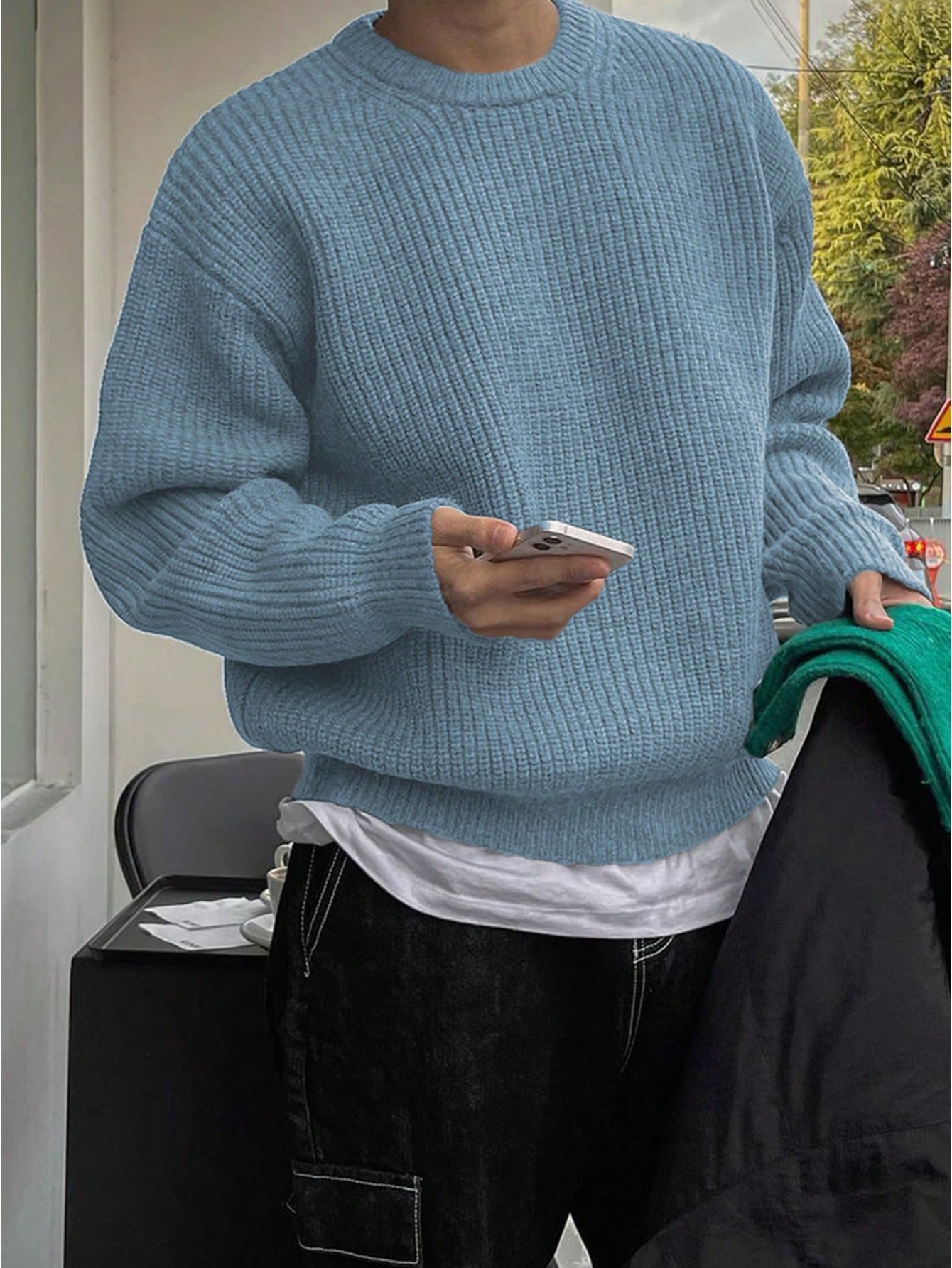 Torleif | Heren trui met losse pasvorm en pointelle-breisel – Casual pullover, trendy herfst- en winterbreiwerk