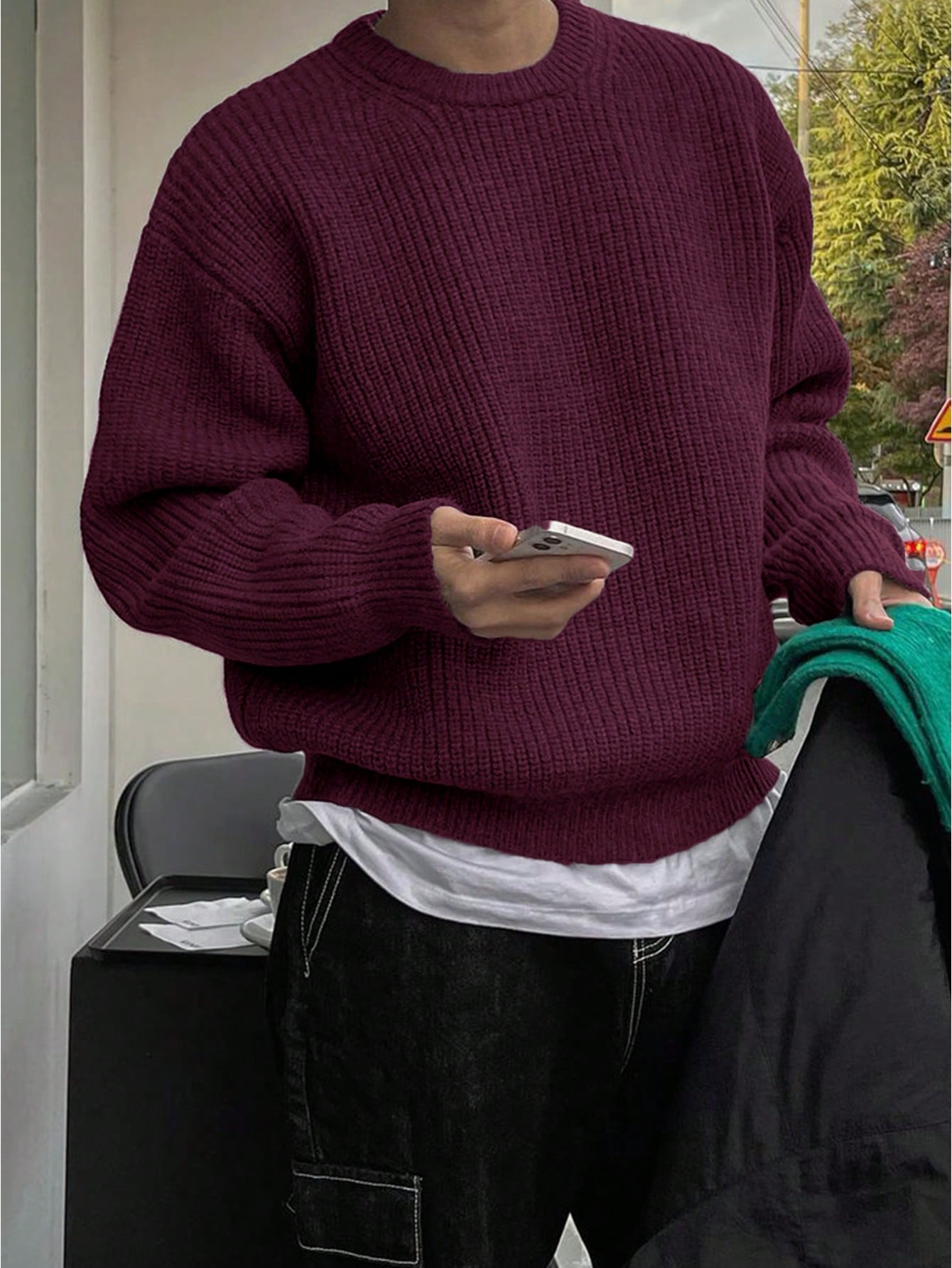 Torleif | Heren trui met losse pasvorm en pointelle-breisel – Casual pullover, trendy herfst- en winterbreiwerk