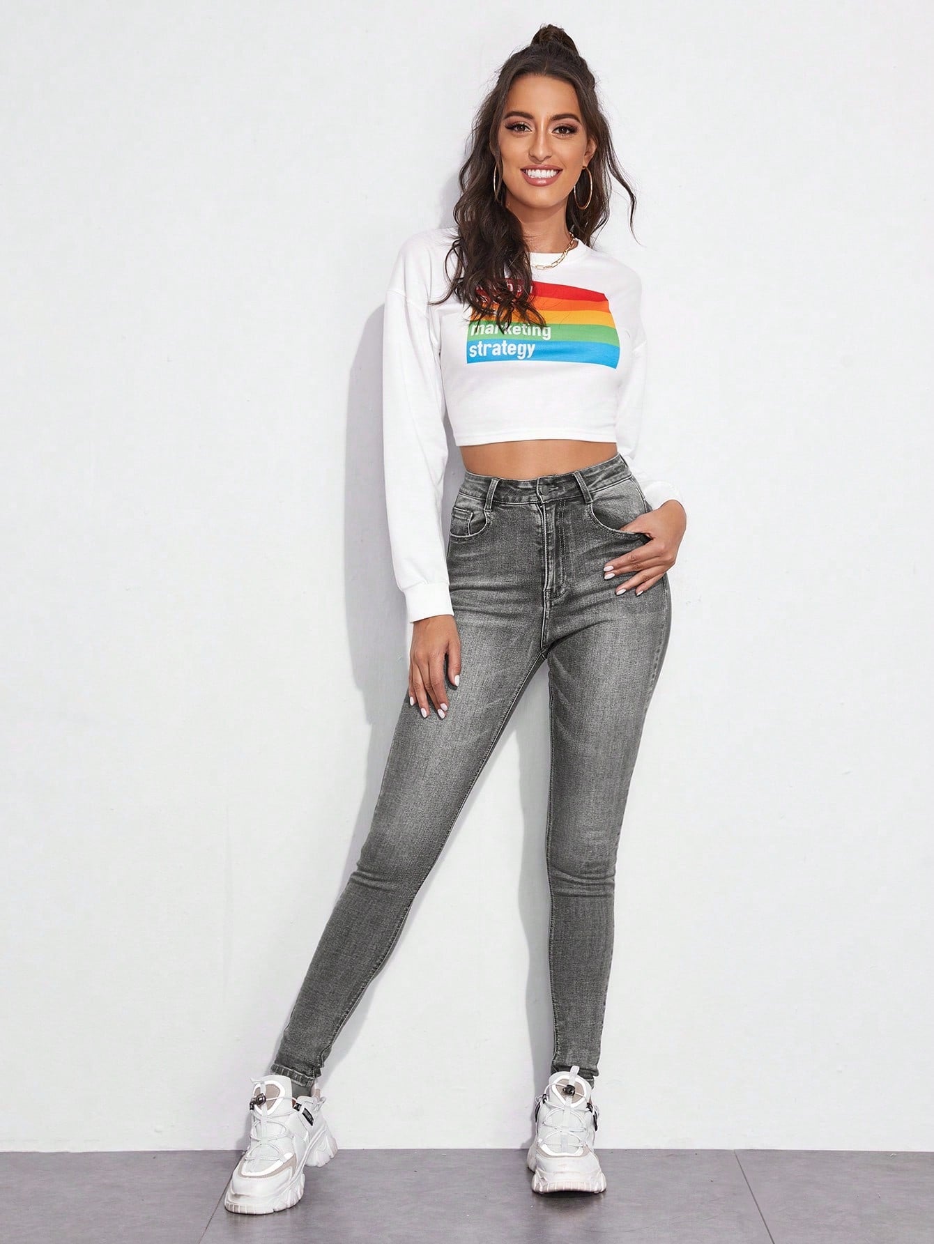 Zehra | Dames skinny jeans met hoge taille en knoop- en ritssluiting, stretch denim