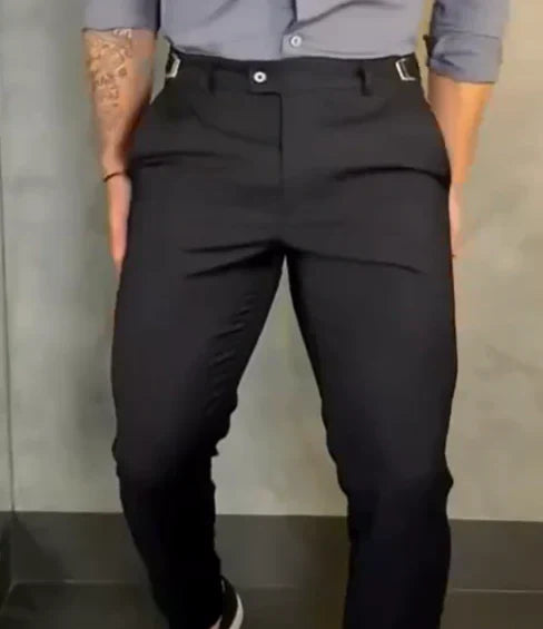 Draylen | Heren Slim Fit Stretch Broek - Verstelbare Tailleclip, Casual Comfortabele Broek
