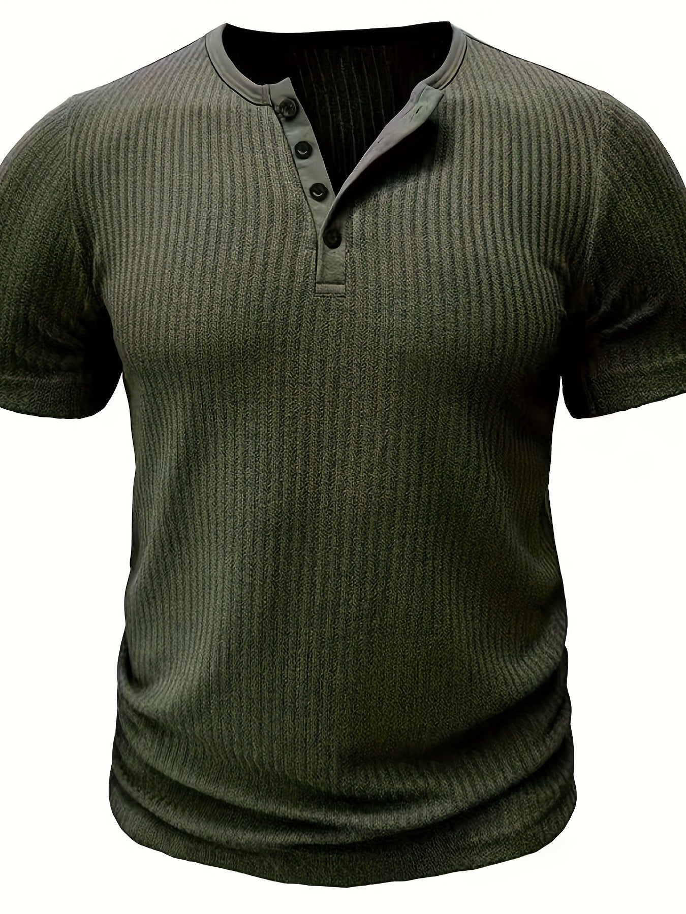 Ralith | Gestreept Henley T-shirt voor heren - Korte mouwen, ademend, casual & stijlvol