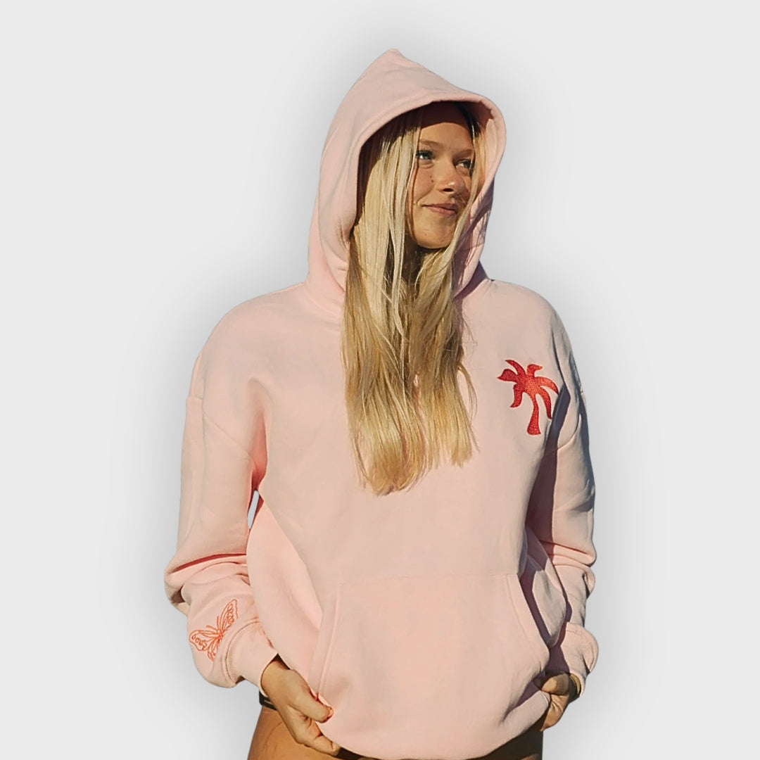Irish | Oversized hoodie voor dames van katoenmix, geborduurd ontwerp op de rug, casual sweatshirt