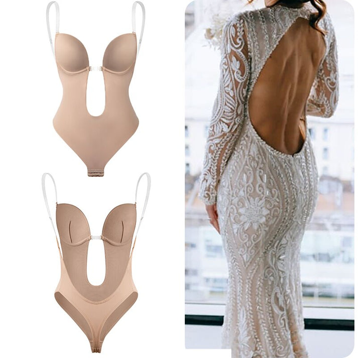 BareFit | Onzichtbare Shapewear zonder rug voor vrouwen - Diepe V-hals lichaamsvormer - 2 stuks