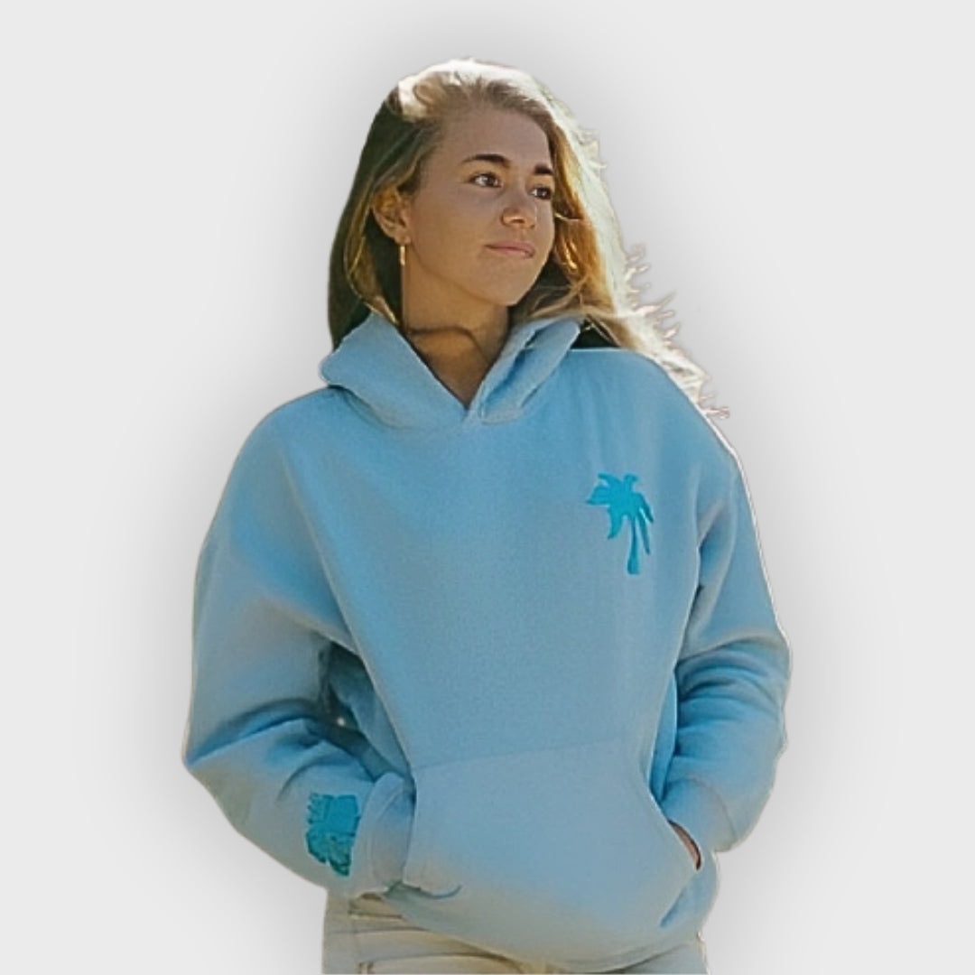 Irish | Oversized hoodie voor dames van katoenmix, geborduurd ontwerp op de rug, casual sweatshirt