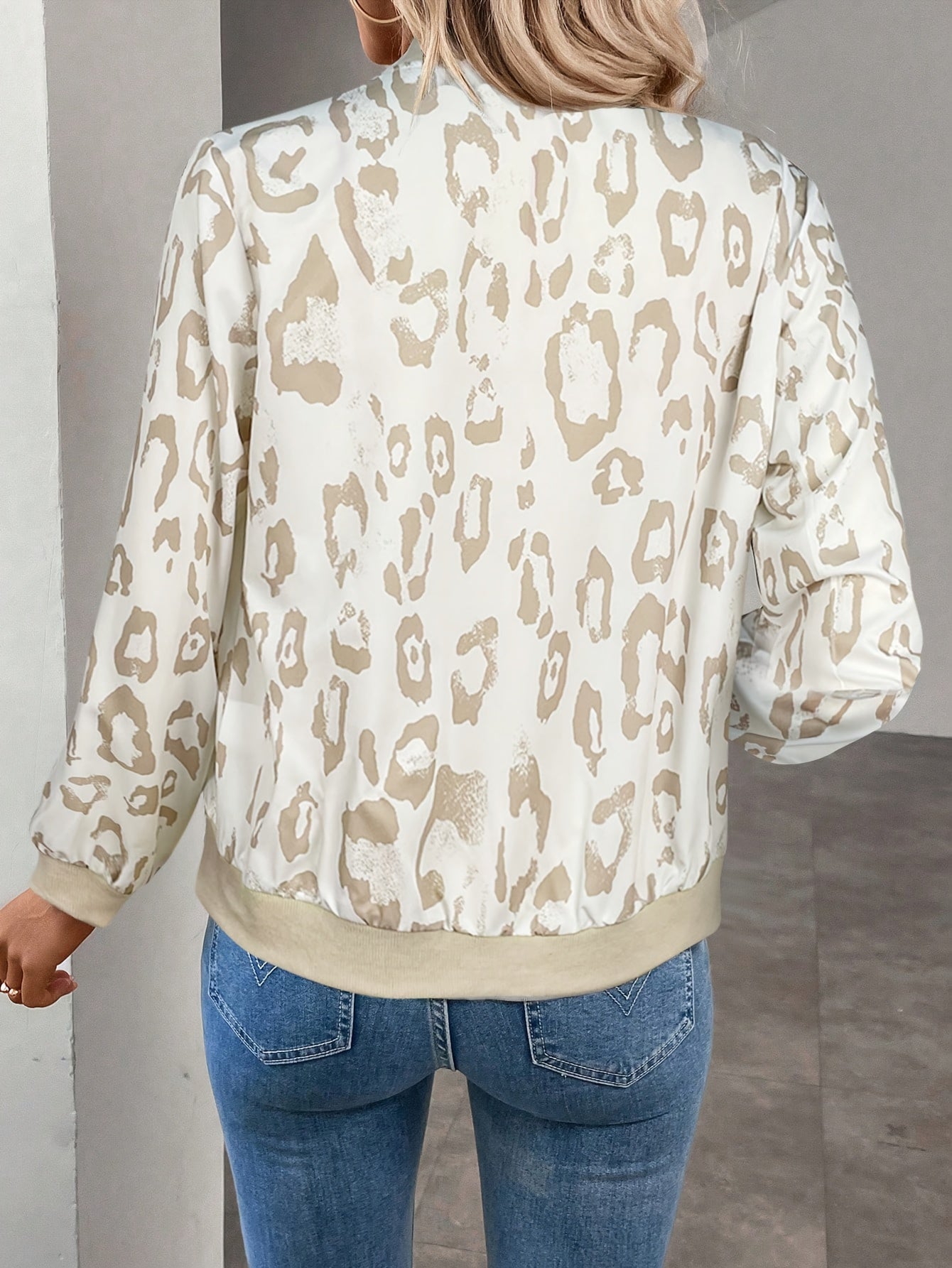 Ambrosia | Damesvest met luipaardprint – Lichtgewicht jasje met ritssluiting, casual bovenkleding