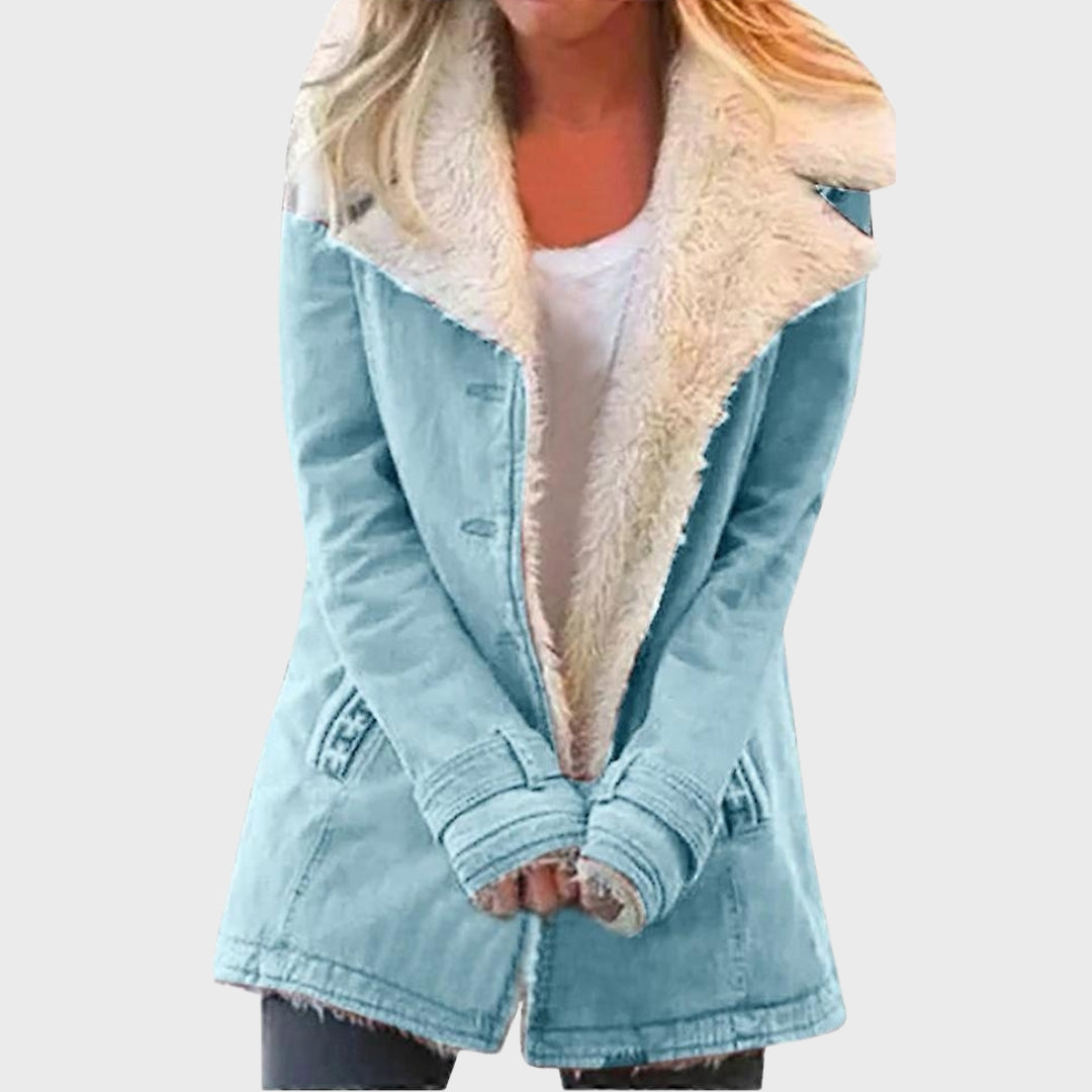 Mirelta | Warme en stijlvolle damesparka met zachte schapenvachtvoering