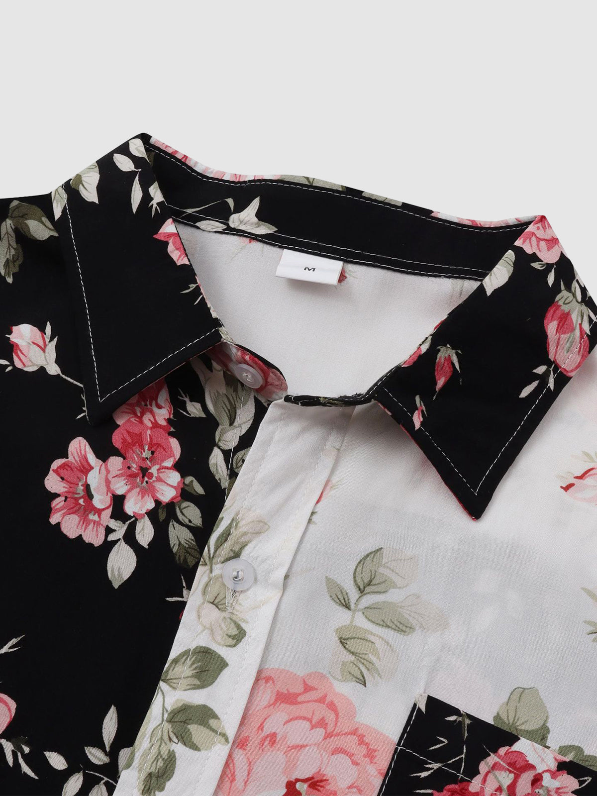 Halvar | Tropisch Hawaii mannenhemd - gebloemd patchwork, korte mouwen, vrijetijdskleding