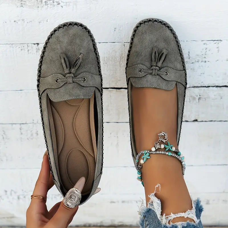 Voxa | Vrouwen Vintage Loafers - Stijlvolle Comfort Slip-On Schoenen