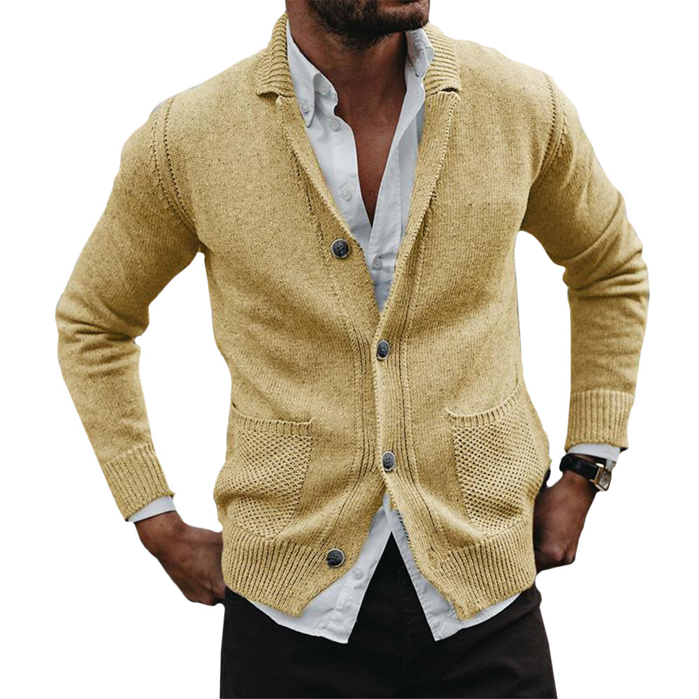 Garren | Gebreid herenvest - Knoopsluiting, Casual Lichtgewicht Sweaterjack