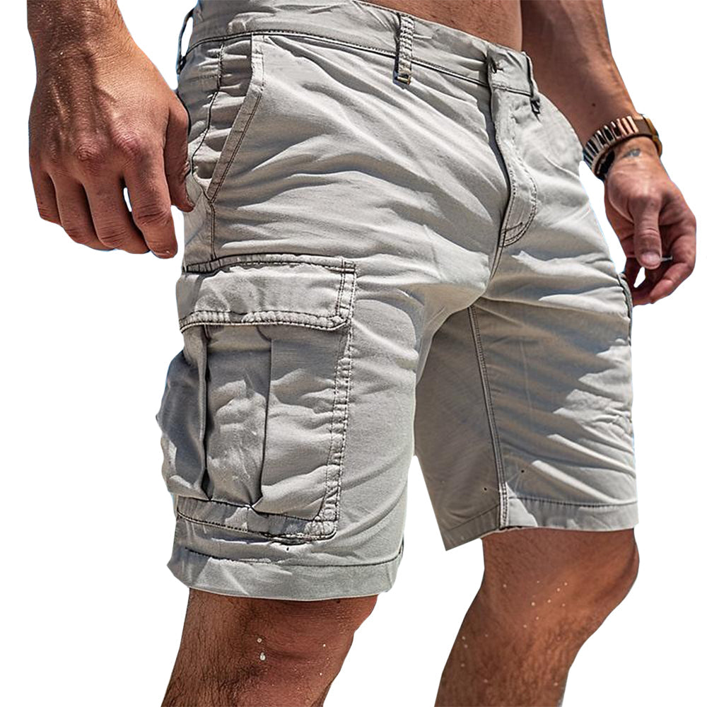 Kenji  | Heren Slim-Fit Cargo Shorts met meerdere zakken - Boven-knie utility short