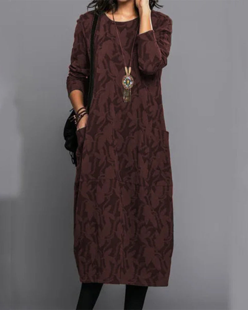 Nariyah | Maxi-jurk met lange mouwen en print voor dames