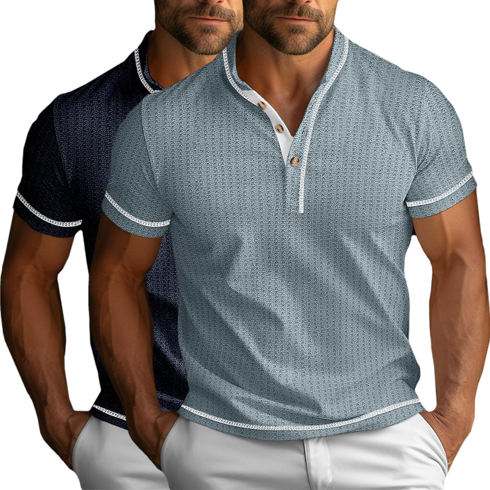 Nando | Katoenen herenhenley - korte mouwen, lichtgewicht casual zomert-shirt