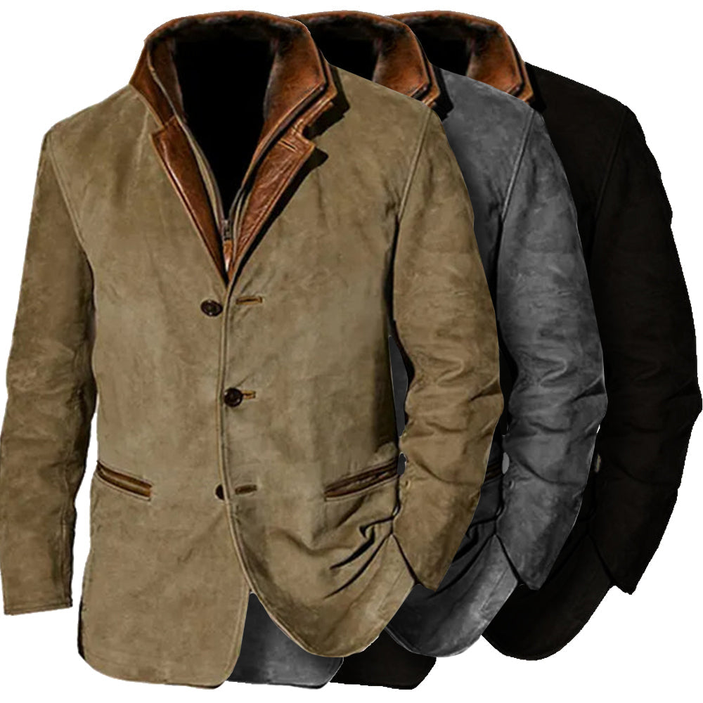 Zalthor | Suède herenjas - knoopsluiting, casual bovenkleding, Western look