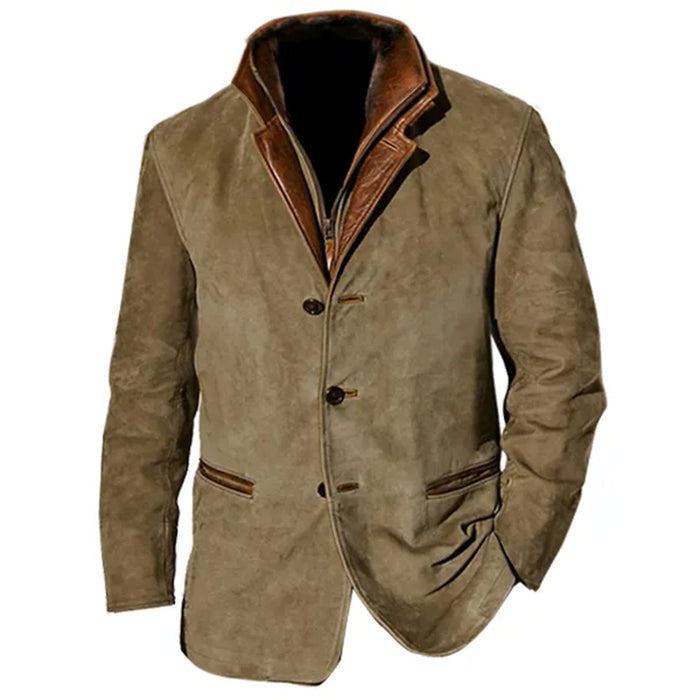 Zalthor | Suède herenjas - knoopsluiting, casual bovenkleding, Western look