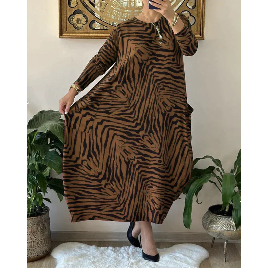 Questa | Losse damesjurk met dierenprint en zakken - Casual zomertuniek