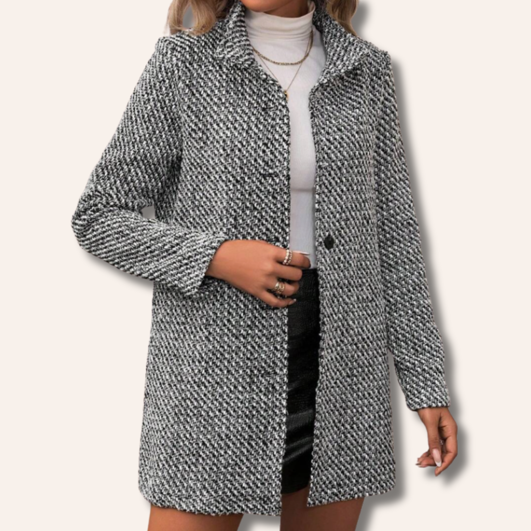 Katarzyna | Elegante gebreide lange jas voor dames – Warm, zachte wolmix, casual en formele bovenkleding