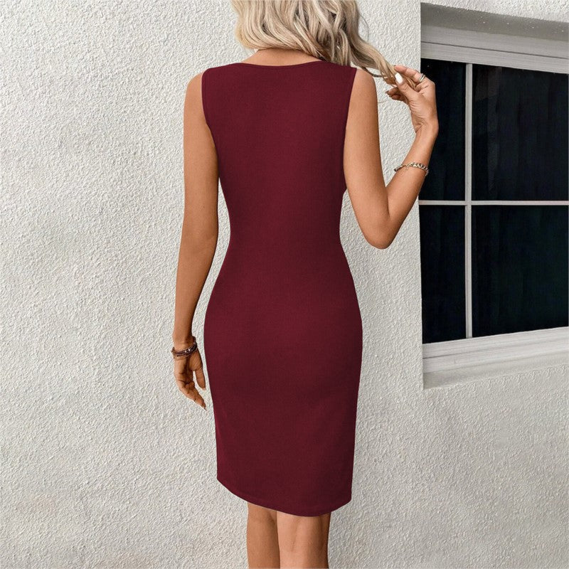 Dragica | Vrouwen casual twist front cut-out slanke tankjurk