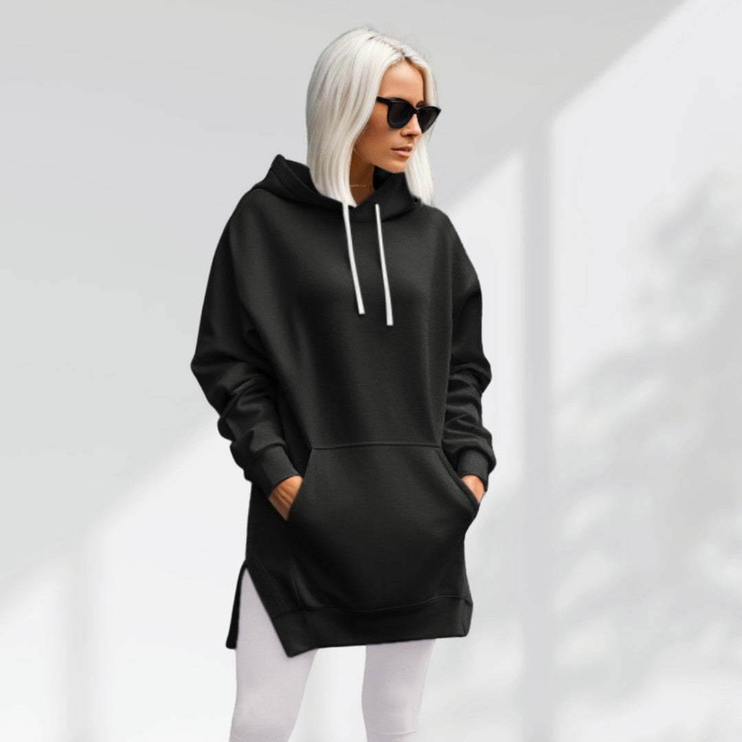 Hilaria | Oversized hoodiejurk voor dames – zachte premium stof, relaxte pasvorm met zakken