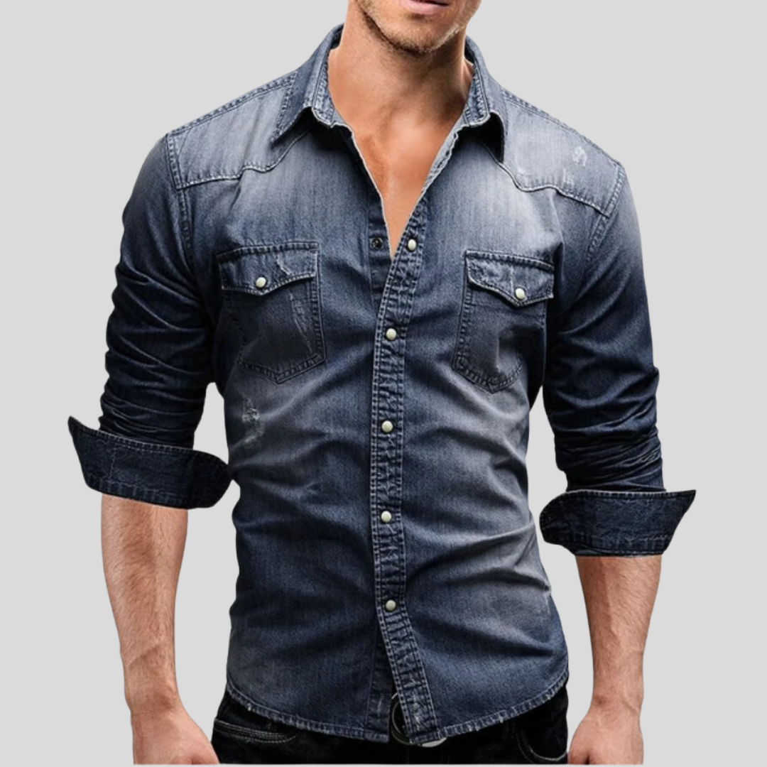 Branimir | Casual denim herenhemd - lichtgewicht slim fit Western-stijl