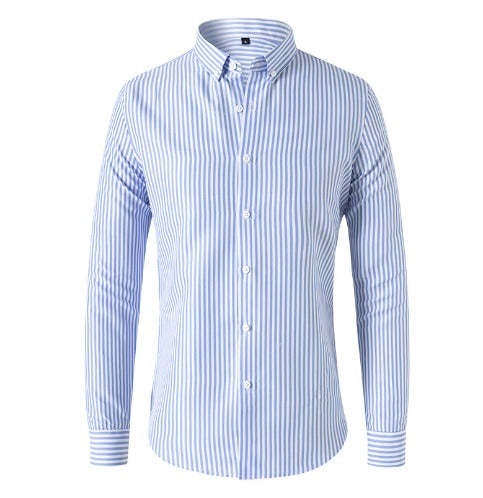 Belric | Gestreepte herenoverhemd met lange mouwen – Casual, elegante katoenen overhemd