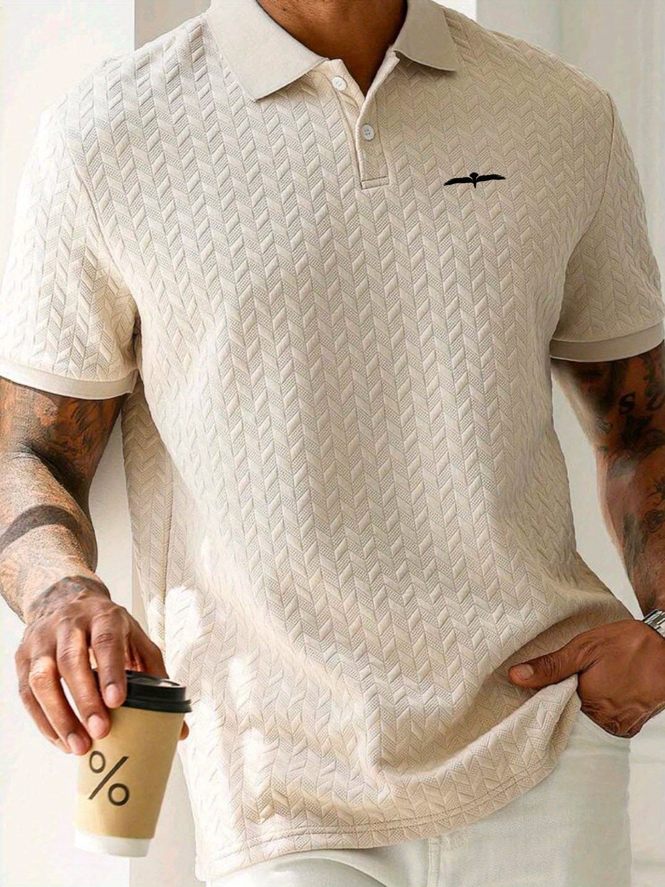 Aldous | Casual Herenpoloshirt met korte mouwen - Gestructureerde, elastische stof