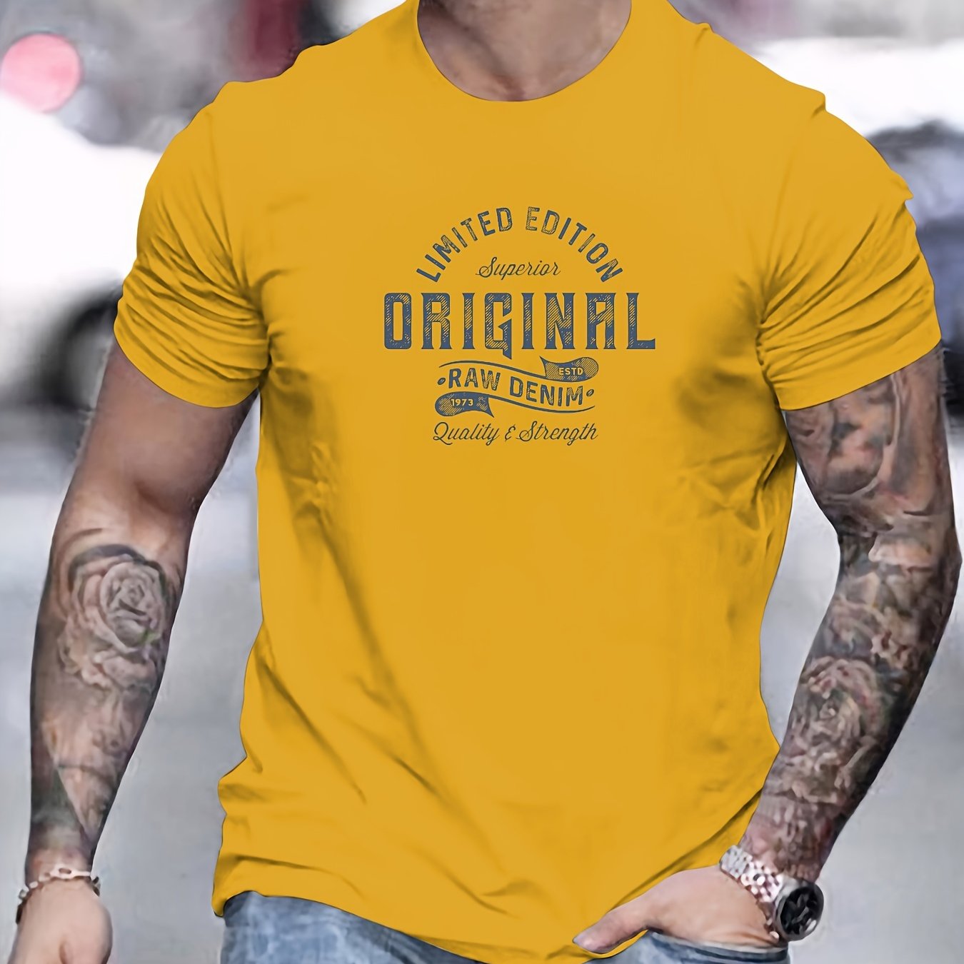 Xaver | Basis T-shirt van katoen voor heren - Casual T-shirt met grafische print, zomer T-shirt