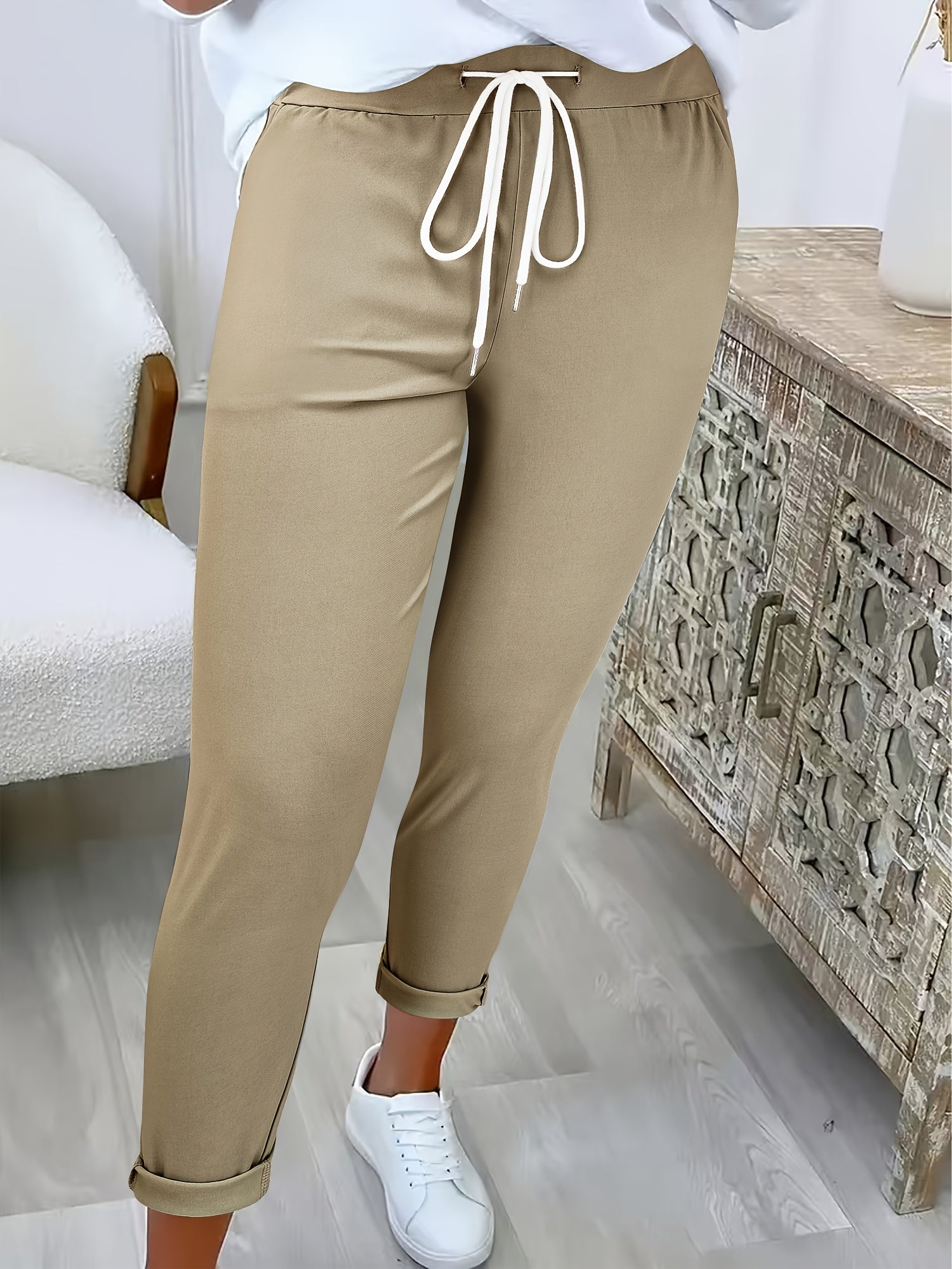 Seline | Joggers met hoge taille voor dames - Casual Broek met koord