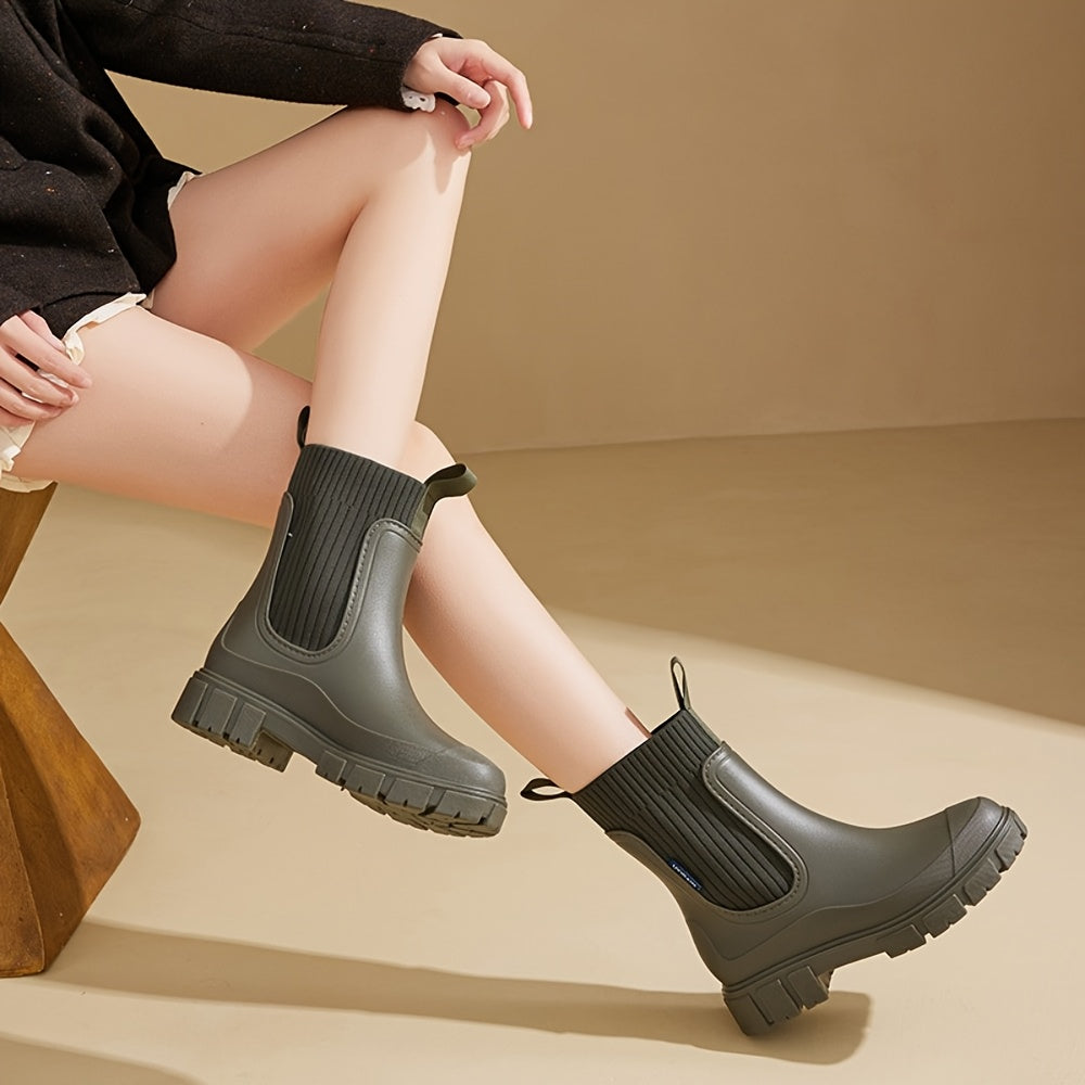 PuddleChic | Chelsea regenlaarzen voor dames – antislip, dikke zool, comfortabele outdoorschoenen