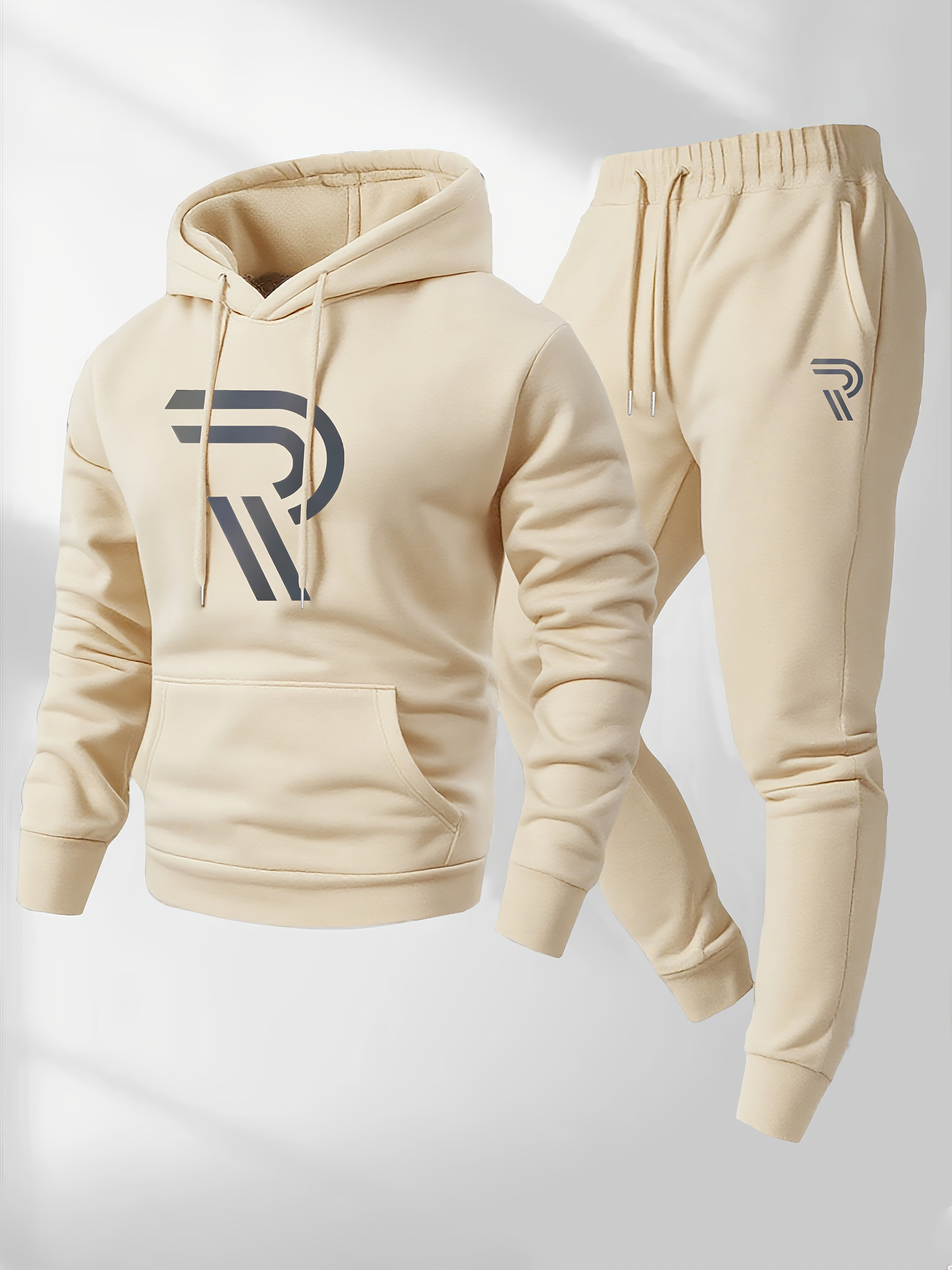 Knudsen | Sportieve hoodie en joggingbroek voor heren – “R”-logo, casual trainingspak, herfst/winter