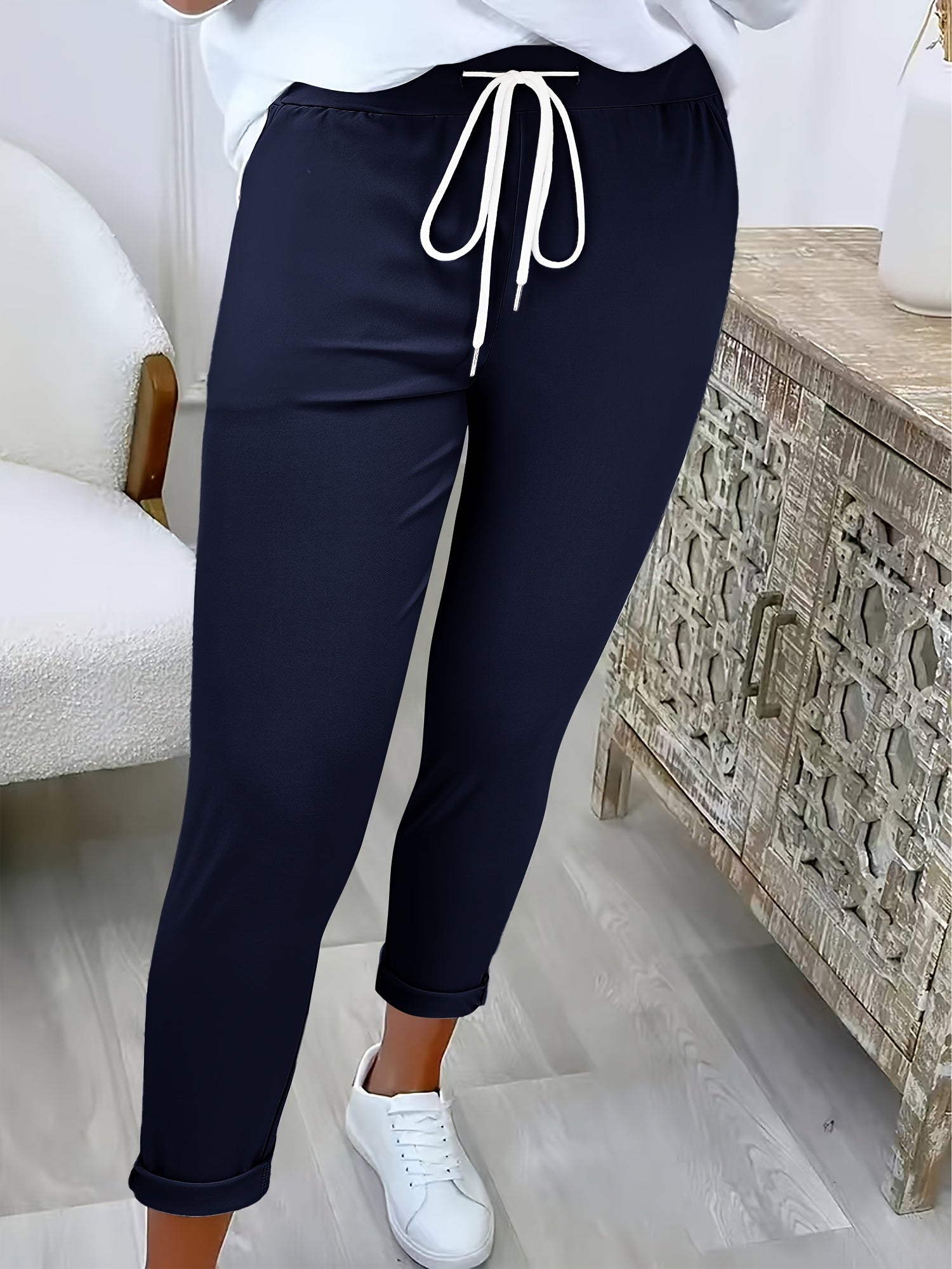 Seline | Joggers met hoge taille voor dames - Casual Broek met koord
