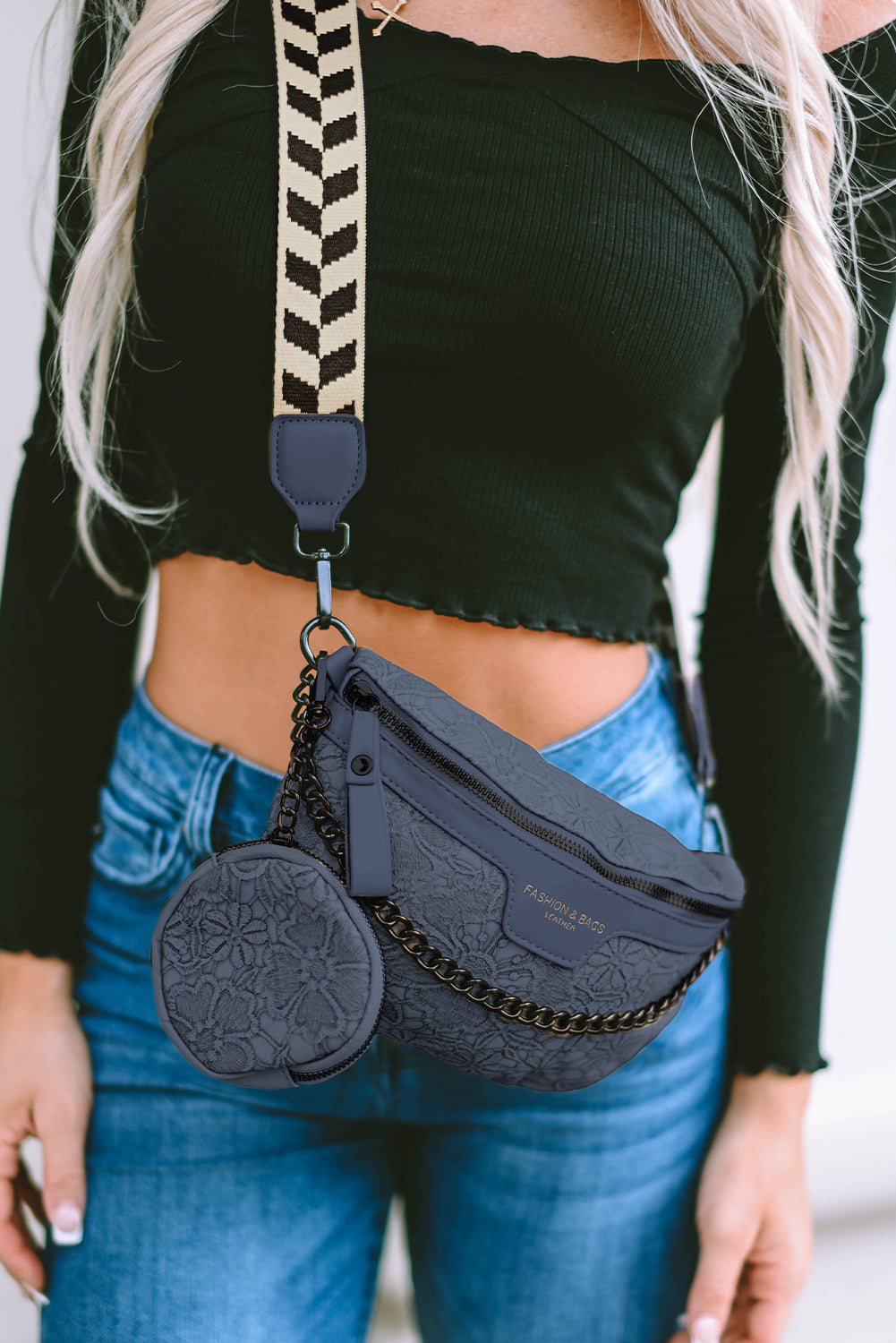 ClutchLink | Kleurblok Kettingriem Schoudertas & Crossbody met Munttasje