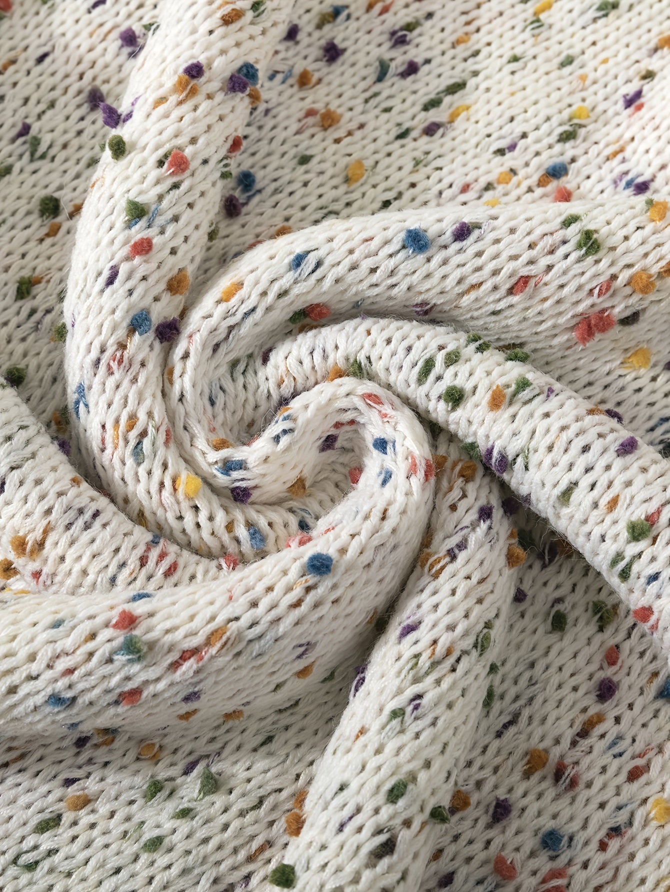 Noryssa | Minimalistische gebreide trui met confetti-print, ronde hals - Knusse Herfst Winter Trui voor vrouwen