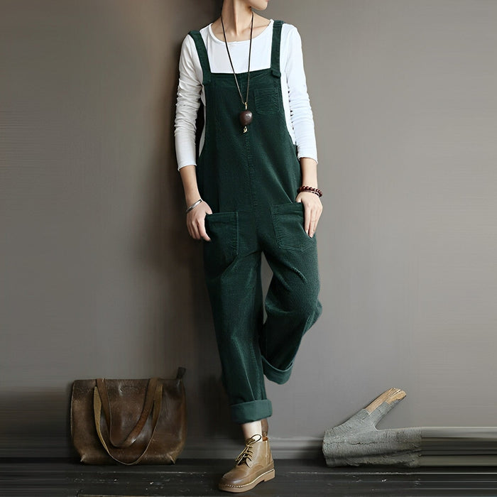 Coralith | Retro casual corduroy overall voor dames – stijlvolle tuinbroek, comfortabele pasvorm, vintage mode