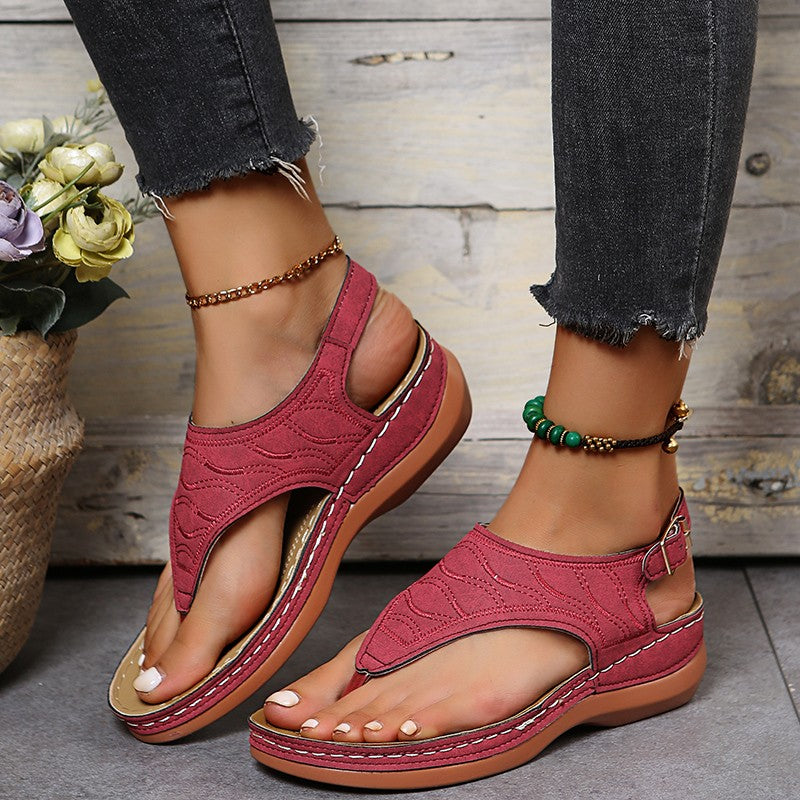 Alpara | Damessandalen met sleehak en enkelbandje - Open teen, Slingback