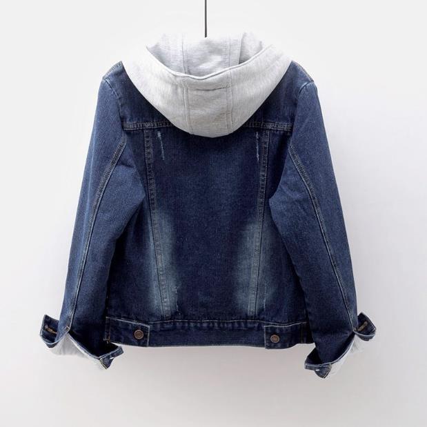 Heloise | Damesjas van denim met sherpa-voering en capuchon – vintage gewassen, comfortabele winterjas