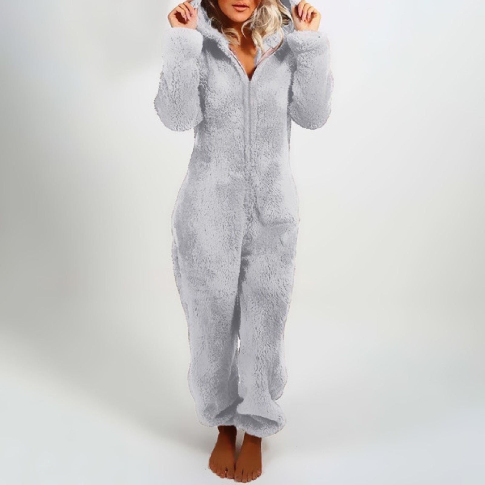 Odda | Teddy fleece pyjama jumpsuit met capuchon – zachte winterloungewear onesie