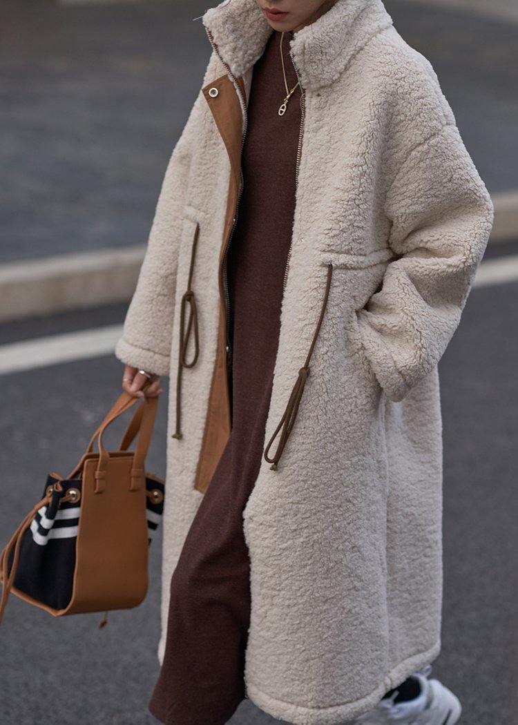 Carielle | Wollen winterjas voor dames in grote maten met hoge kraag – Warme, stijlvolle jas voor koud weer