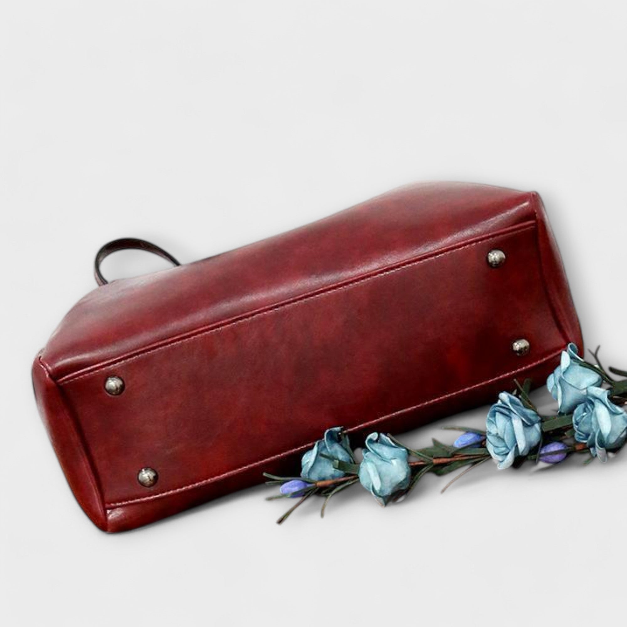 Bagvana | 4-delige vintage lederen tassen set – handtas, schoudertas, portemonnee en etui voor dames
