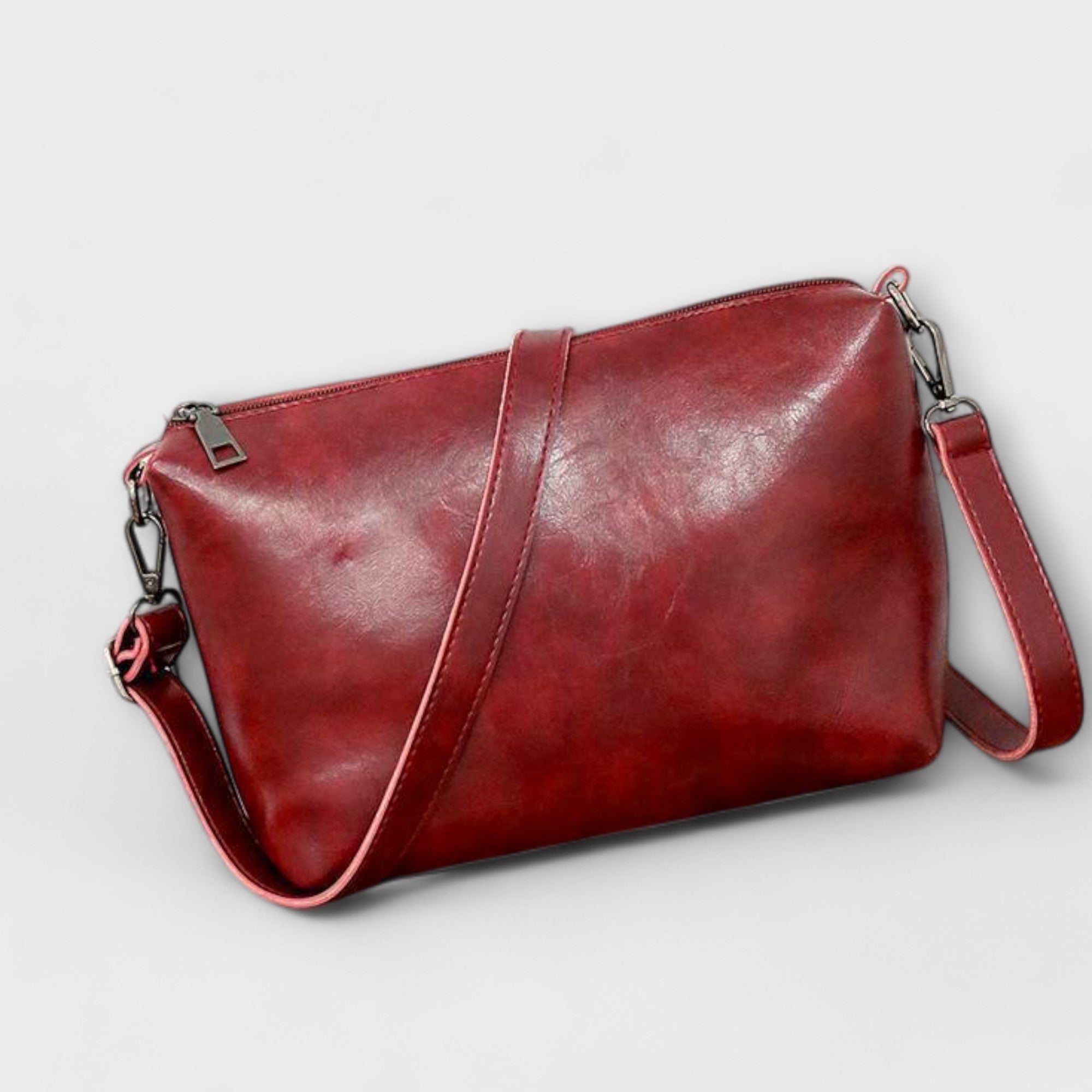 Bagvana | 4-delige vintage lederen tassen set – handtas, schoudertas, portemonnee en etui voor dames