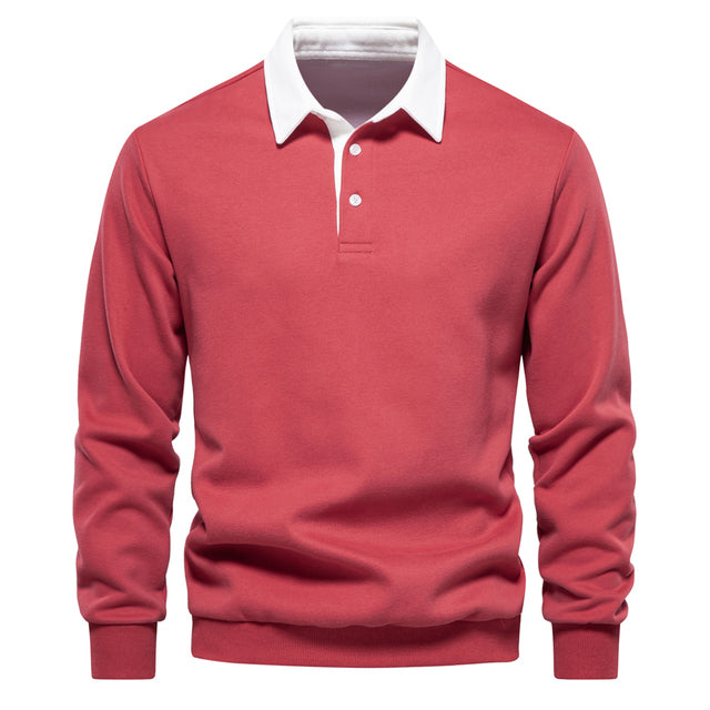 Jotham | Heren poloshirt met lange mouwen – klassieke kraag, elegant casual & zakelijk smart top