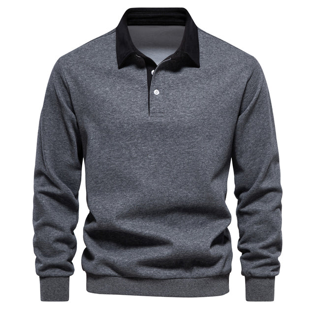 Jotham | Heren poloshirt met lange mouwen – klassieke kraag, elegant casual & zakelijk smart top