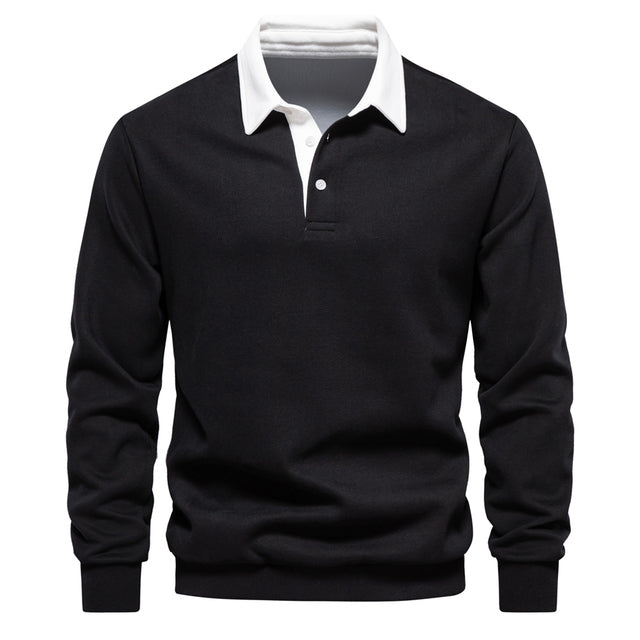 Jotham | Heren poloshirt met lange mouwen – klassieke kraag, elegant casual & zakelijk smart top