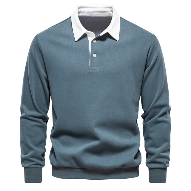 Jotham | Heren poloshirt met lange mouwen – klassieke kraag, elegant casual & zakelijk smart top